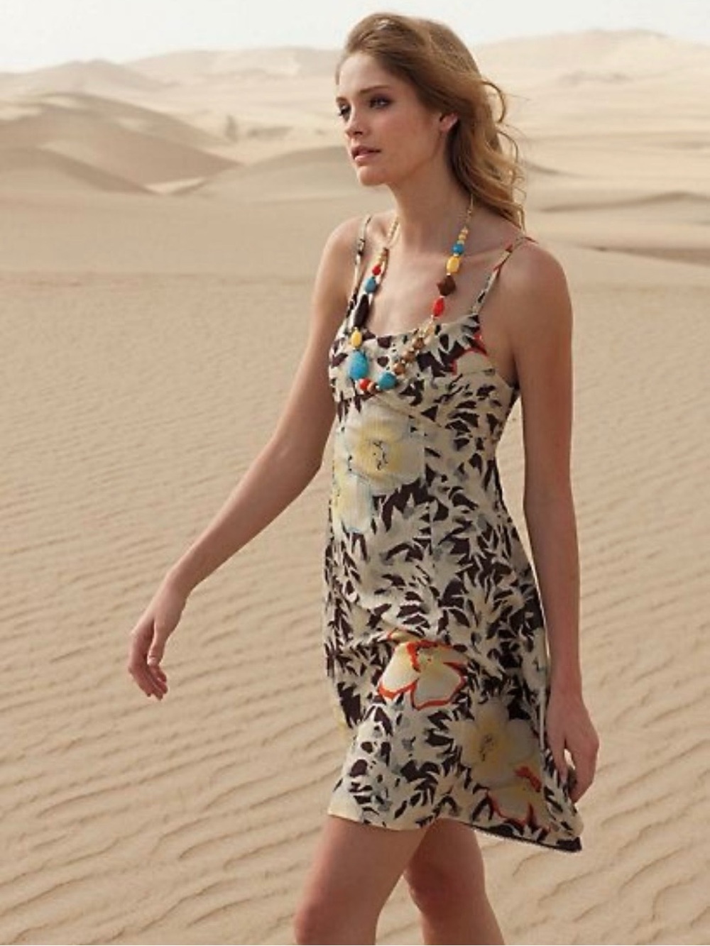Anthropologie HD in Paris Fern & Flower Silk Slip Dress size 6